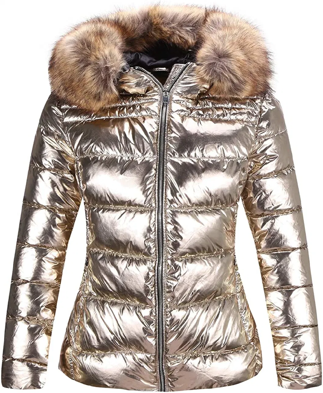 50d Skin-Feeling 100% Polyester Women′s Padded Jackets