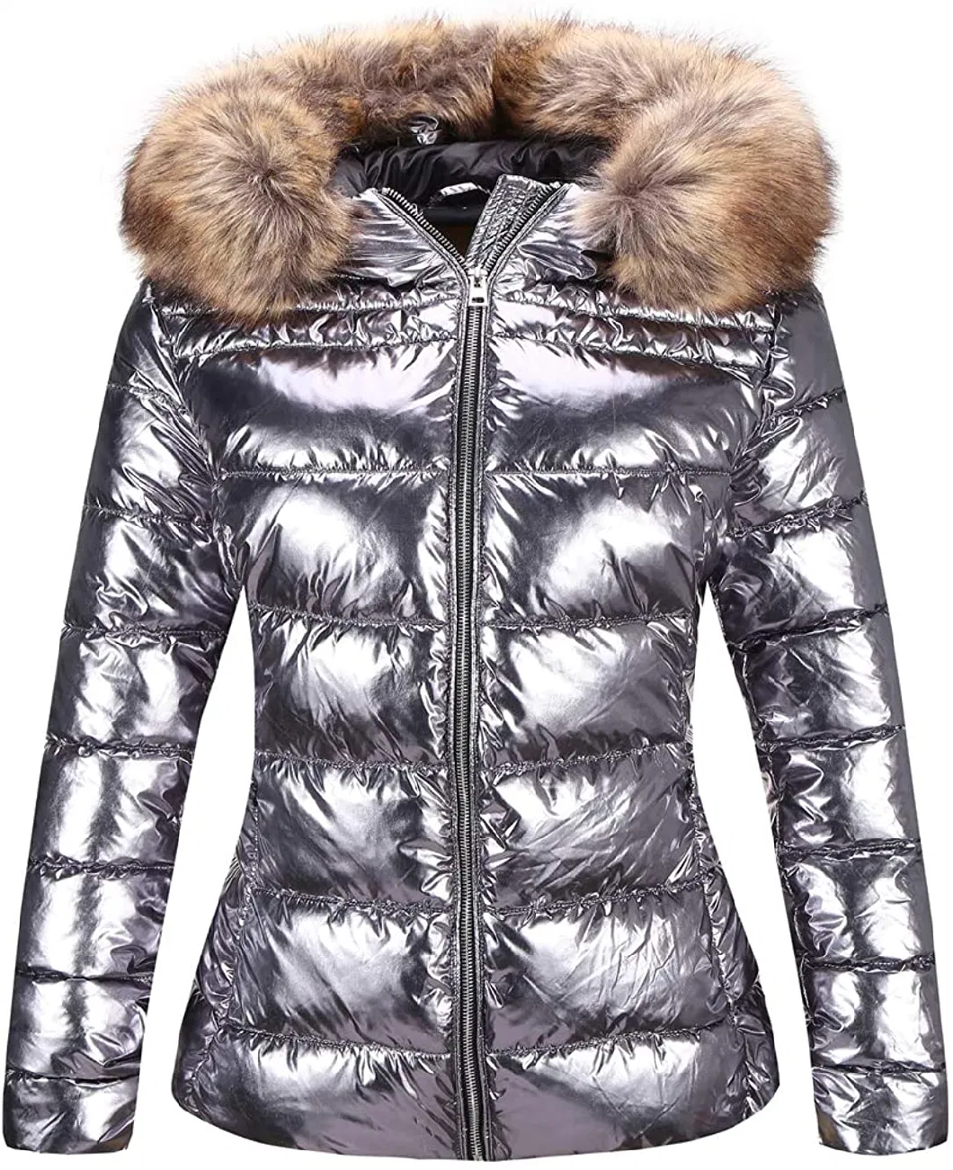 50d Skin-Feeling 100% Polyester Women′s Padded Jackets